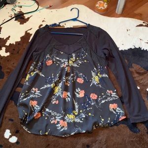 Black and floral top